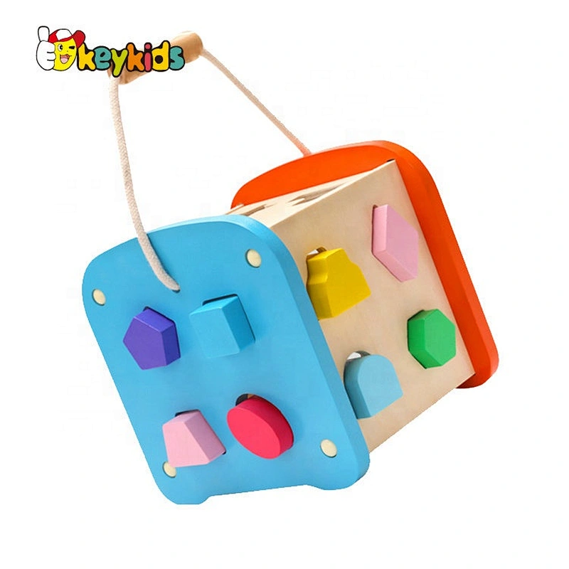 New arrived educational wooden shape sorting cube for children W12D201