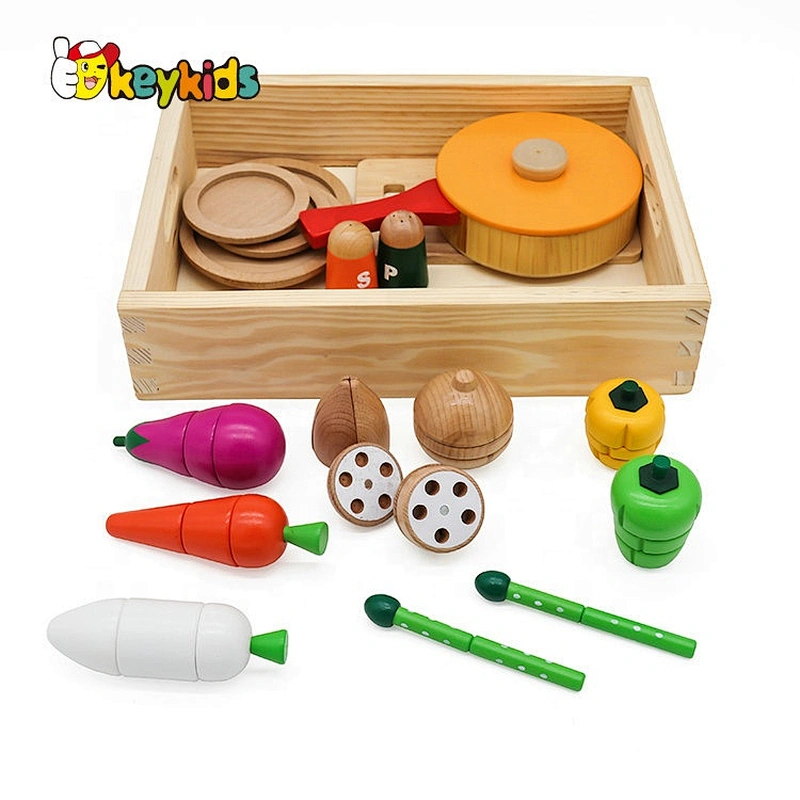 High quality kids wooden cutting vegetables toy,fashon children wooden cutting vegetables toy W10B140
