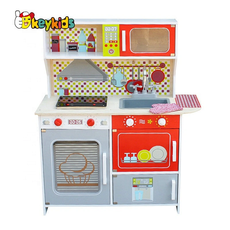 New design kids play wooden toy kitchen with accessories W10C386
