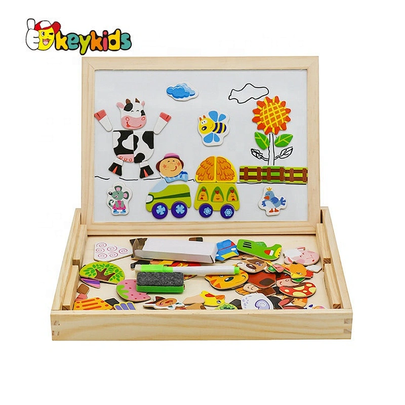 New sale foldable mini wooden magnetic drawing toy for toddlers W12B135