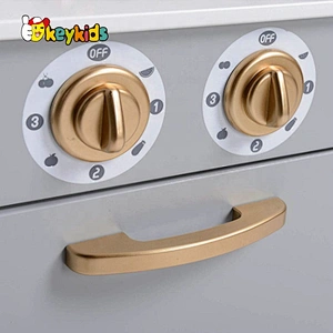 Customize kids gold wooden play kitchen with accessories W10C490