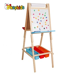 Children Erasable Magnet Wooden Standing Drawing Board With Storage Box W12B015