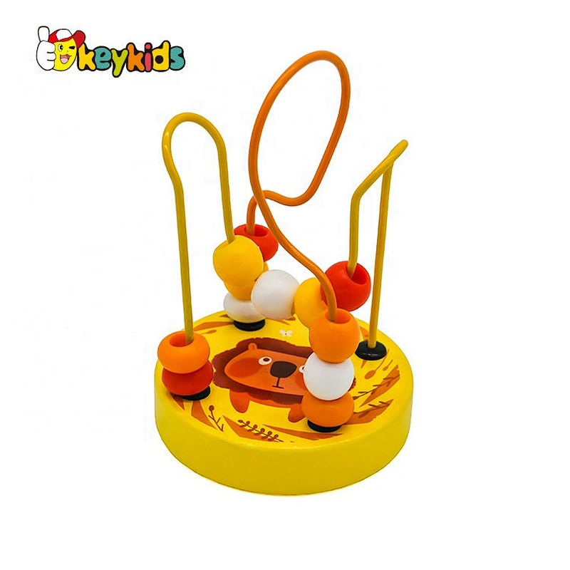 Customize educational wooden baby toy beads on wire W11B265