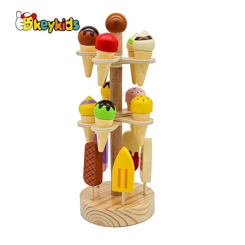 New arrived mini kids wooden ice cream toy set for pretend W10B339