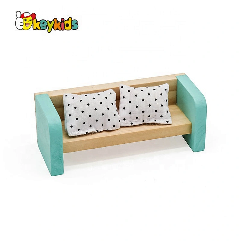 New design living room wooden dollhouse lounge furniture set for children W06B092