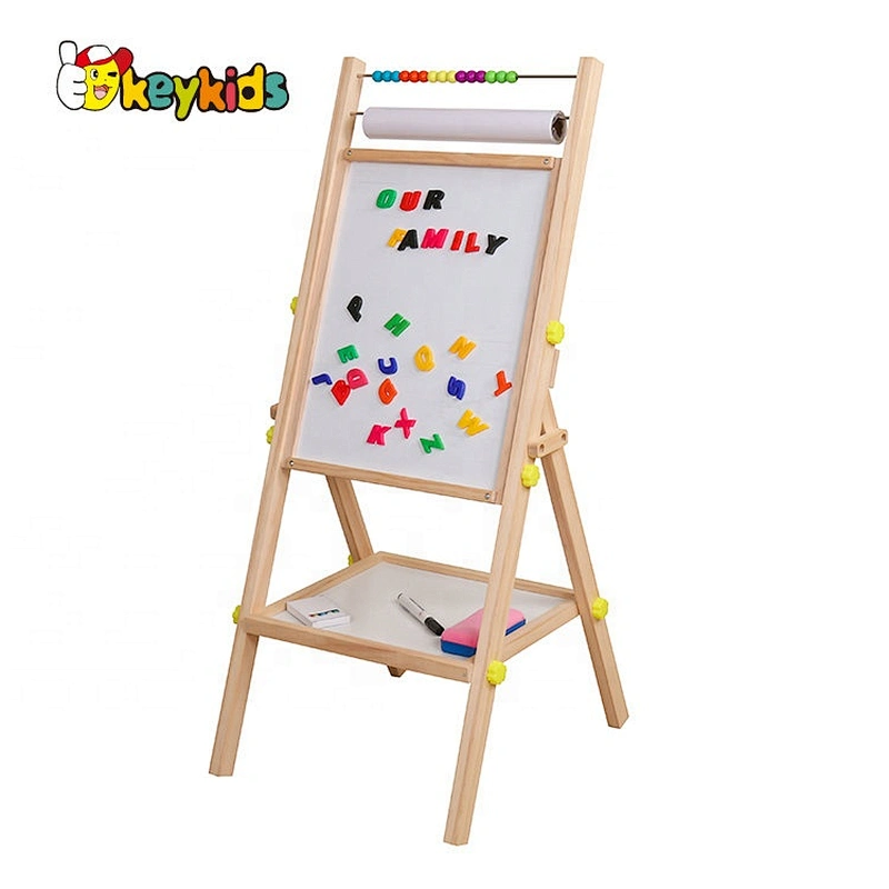 Early educational double sided wooden drawing board toy for children W12B129