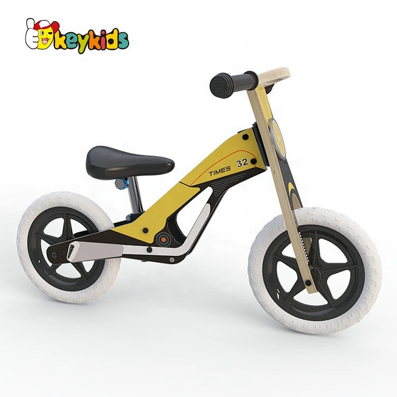 New arrived yellow wooden retro balance bike for children W16C295