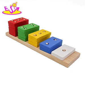 High quality 14 PCS baby teach aid combination wooden montessori toys for 3+ ages W12F033