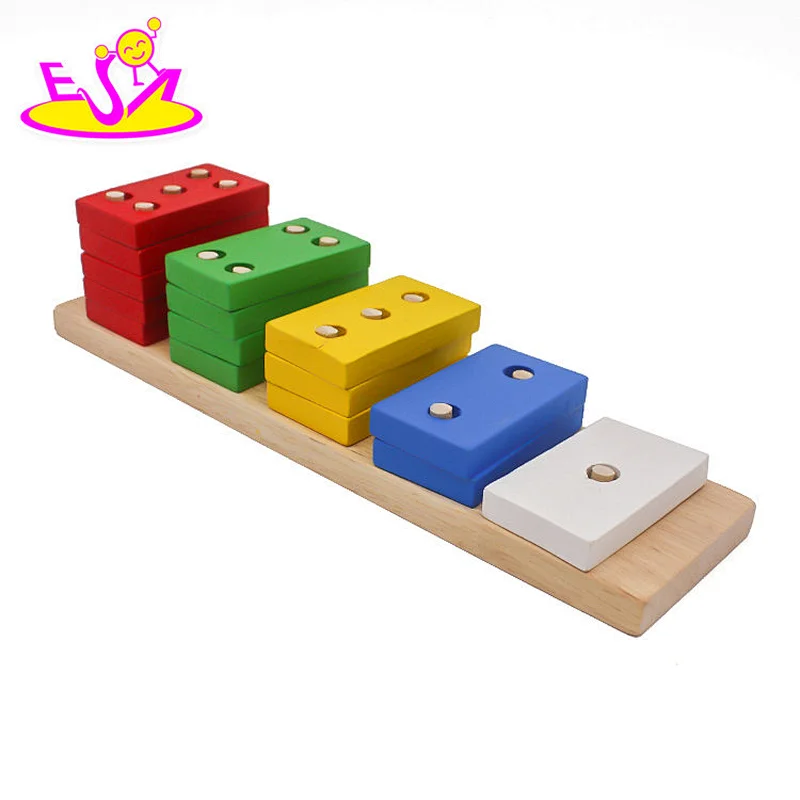 High quality 14 PCS baby teach aid combination wooden montessori toys for 3+ ages W12F033