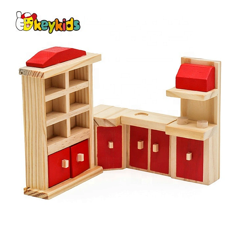 Pretend play diy wooden miniature doll furniture for kids W06B103