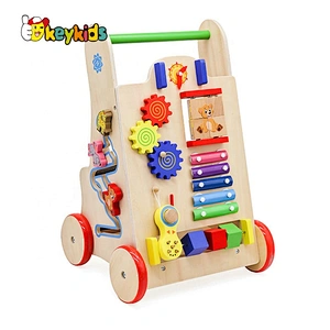 Best design activity play wooden baby walker with wheels W16E146