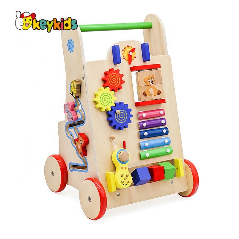 Best design activity play wooden baby walker with wheels W16E146