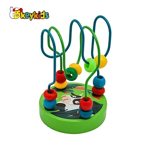 Customize educational wooden baby toy beads on wire W11B265