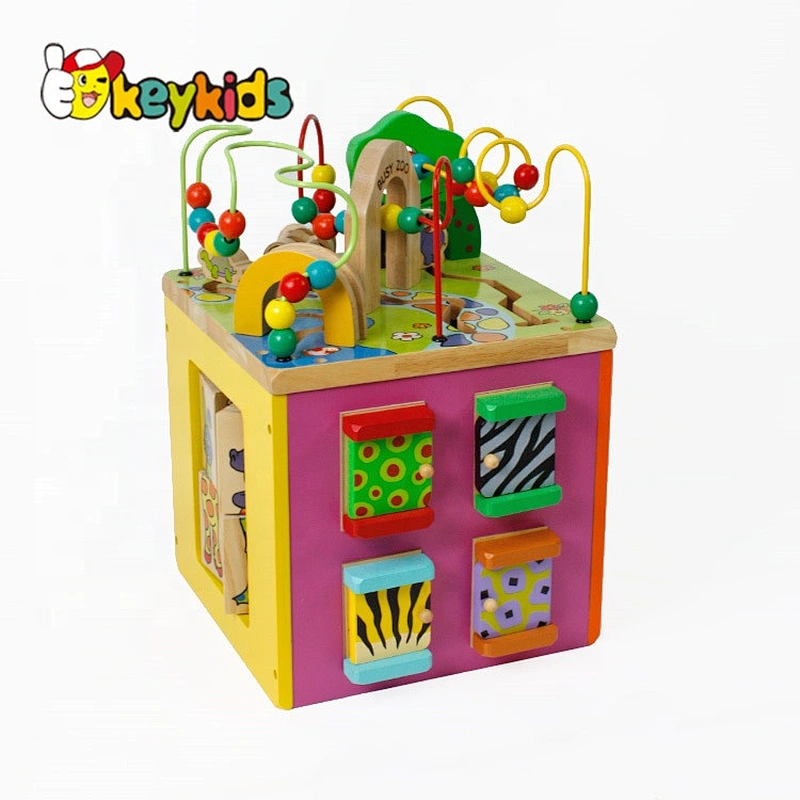 Kids Wooden Busy Cube For Creativity W12D048B