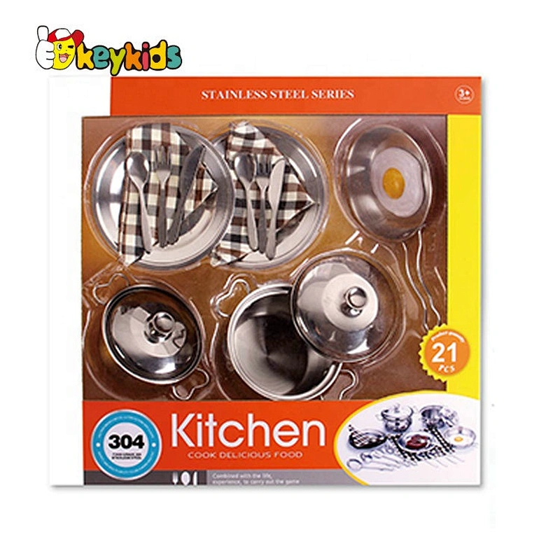 wholesale 21 PCS stainless steel play kitchen pots and pans for children M03A003