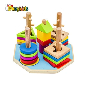 2019 New design stacking wooden baby shape sorter for early development W13E084