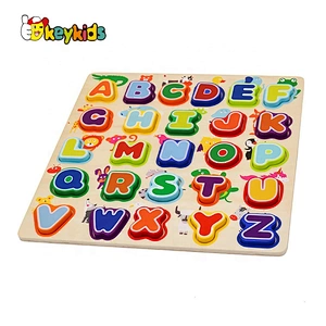 Top Sale Educational Wooden Animal Abc Puzzle For Children W14B113