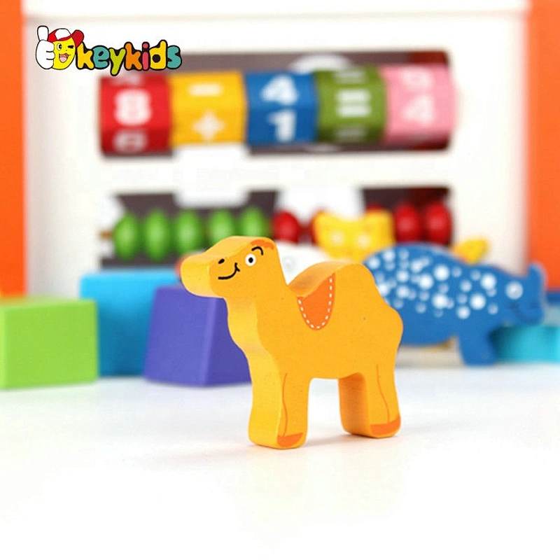Wooden House Shape Sorting Block Toy Set - Animal & Geometric Matching Puzzle with Carry Handle for Kids W12D763
