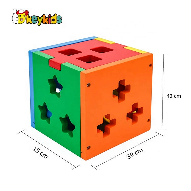 2019 New arrival shape sorting wooden learning boxes for toddlers W12D117