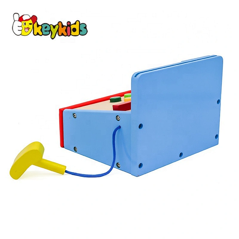 Best design baby wooden mini toy pos cash register for pretend play W10A021