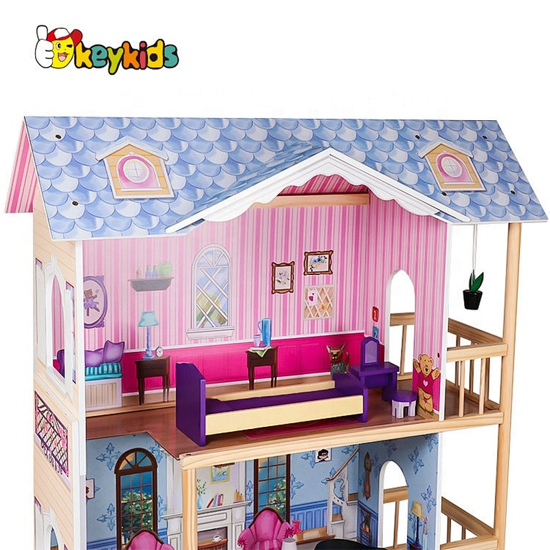 New style 13 furniture pieces children luxury wooden toy dream cottages W06A225