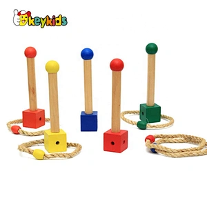 Top fashion montessori wooden ring throwing game for kids W12F107