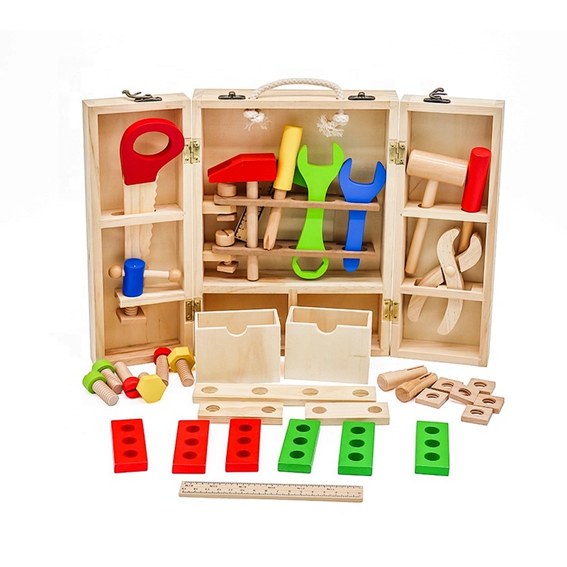 Big sale diy play kids wooden toy tool set for wholesale W03D103B