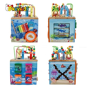 Hot Sale Educational Wooden Ocean Busy Cube For Kids W12D193