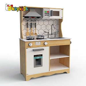 Wooden Kitchen Set With Electronic Kitchen, Interactive Range Hood, Stove And Ice Maker W10C515