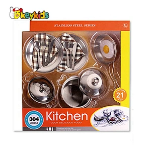 wholesale 8 PCS metal kitchen toy pots and pans set for kids M03A001