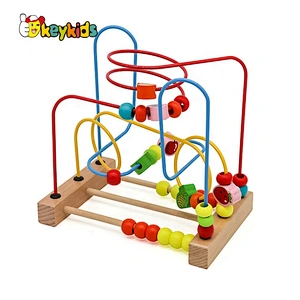 Kid School Learning Toys Wooden Bead Maze W11B098