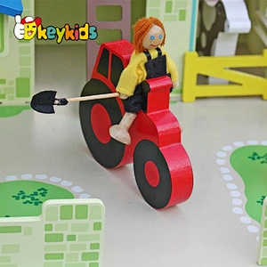 new design kids wooden toy farm buildings for preschoolers W06A167
