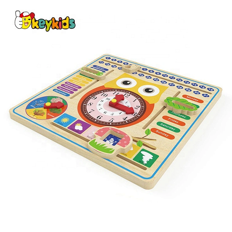 New Original Design educational toys wooden learning clock for children W09F018