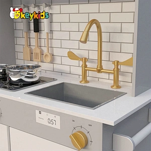 New released children wooden electronic kitchen toy with realistic functions W10C514