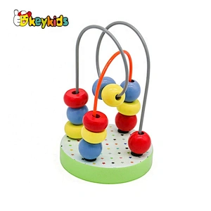 Customize colored wooden bead maze toy for baby W11B261
