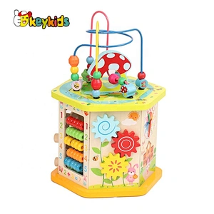 New Design Educational Wooden Animal Busy Board Cube For Kids W11B238