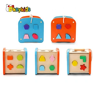 New arrived educational wooden shape sorting cube for children W12D201