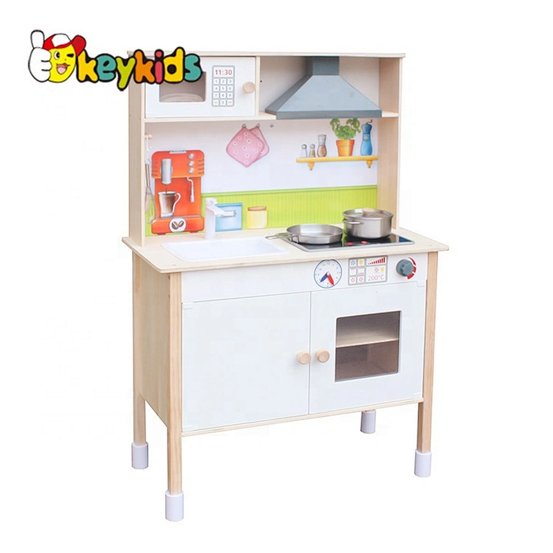 New hottest children wooden kitchen set toys with electronic stove W10C411