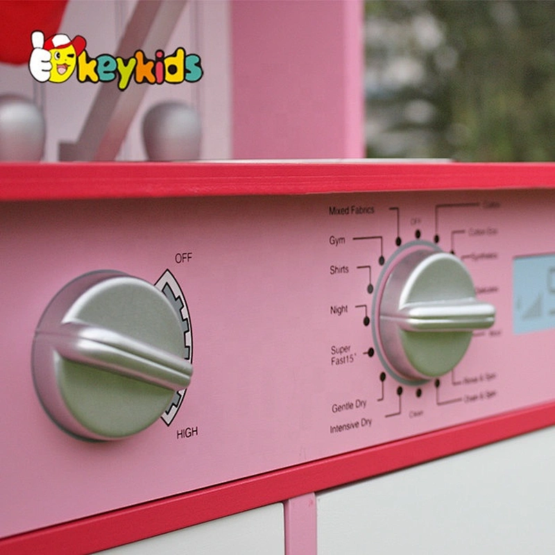new design pretend play pink wooden kitchen set for girls W10C232