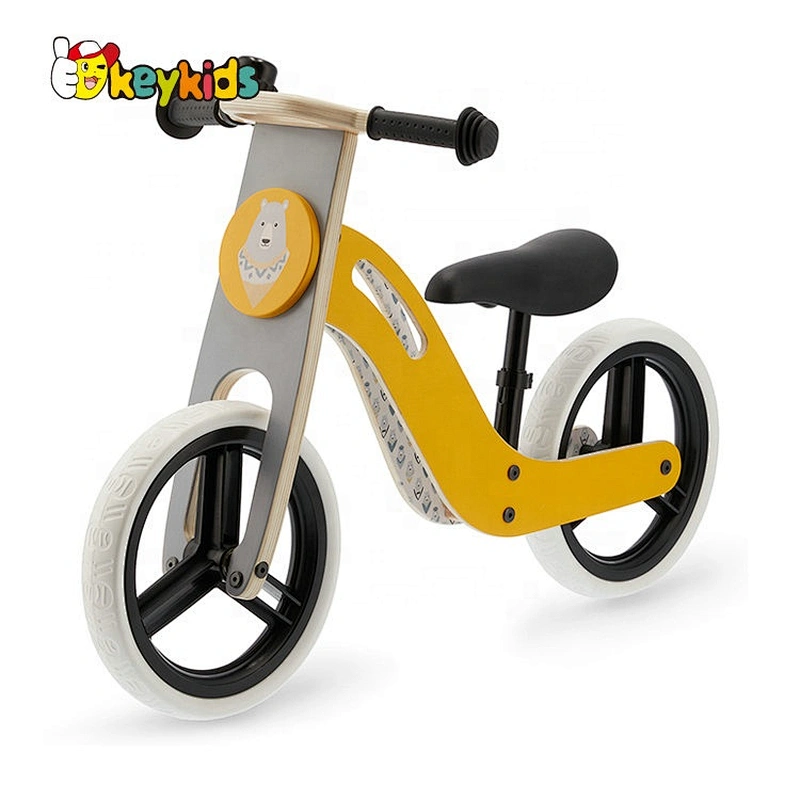 New design mini wooden yellow balance bike for kids W16C282