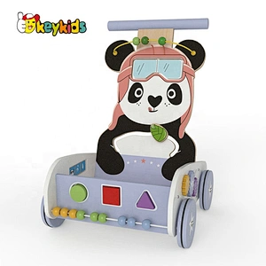 Customize baby activity fun wooden walker toy with blocks W16E156B