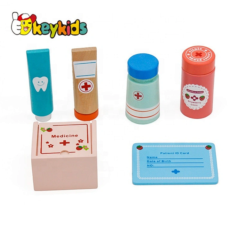 New children pretend play wooden doctor set toy for wholesale W10D012B
