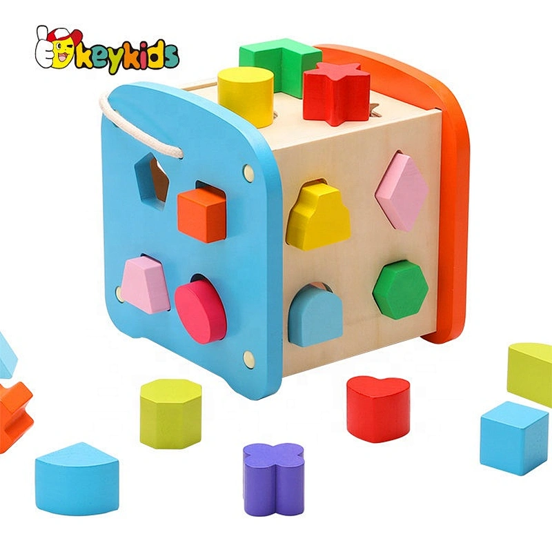 New arrived educational wooden shape sorting cube for children W12D201