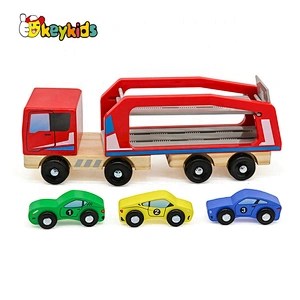 New kids mini wooden toy tractor and trailer for wholesale W04A413