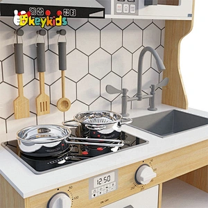 Wooden Kitchen Set With Electronic Kitchen, Interactive Range Hood, Stove And Ice Maker W10C515