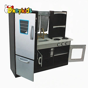 wholesale cheap espresso wooden pretend toy kitchen set for kids W10C337
