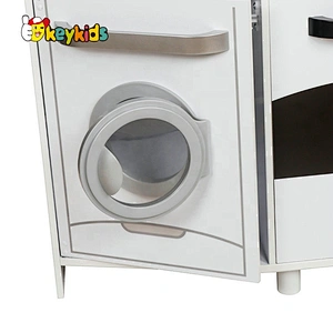 Unique design kids white wooden play kitchen with electronic functions W10C223