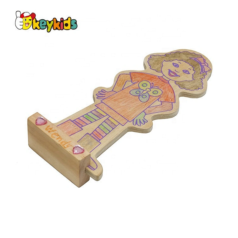 New popular wooden DIY kids painting for wholesale W03A078
