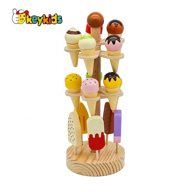 New arrived mini kids wooden ice cream toy set for pretend W10B339