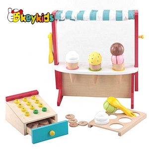 newest role play kids wooden ice cream shop toy W10A022